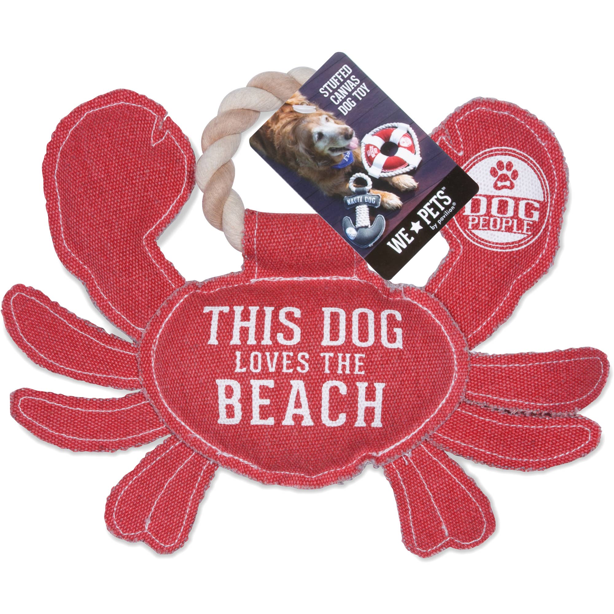 Pavilion - Wholesale Pet Rope Toy - Dog - Beach Dog - 10.75" x 8" Canvas Dog Toy on Rope5