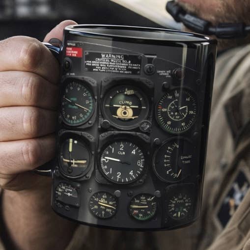 Flygplansinstrumentbräda Luftfart Pilot Favorit Kaffemugg Present för wholesale av Fiona Accessories