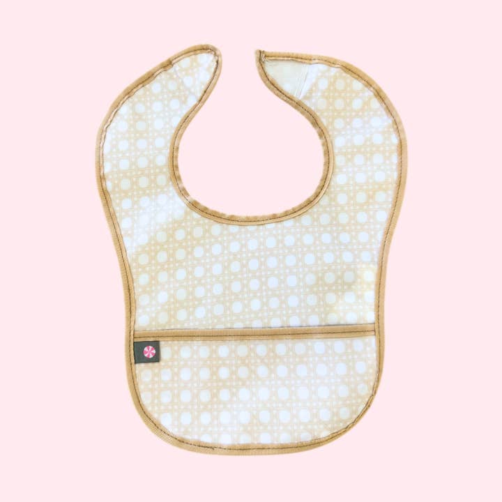 Mint – Babete com bolsa - Bebé por atacado – Champanhe Bungalow ~Brilhante~ Babete | Menta0