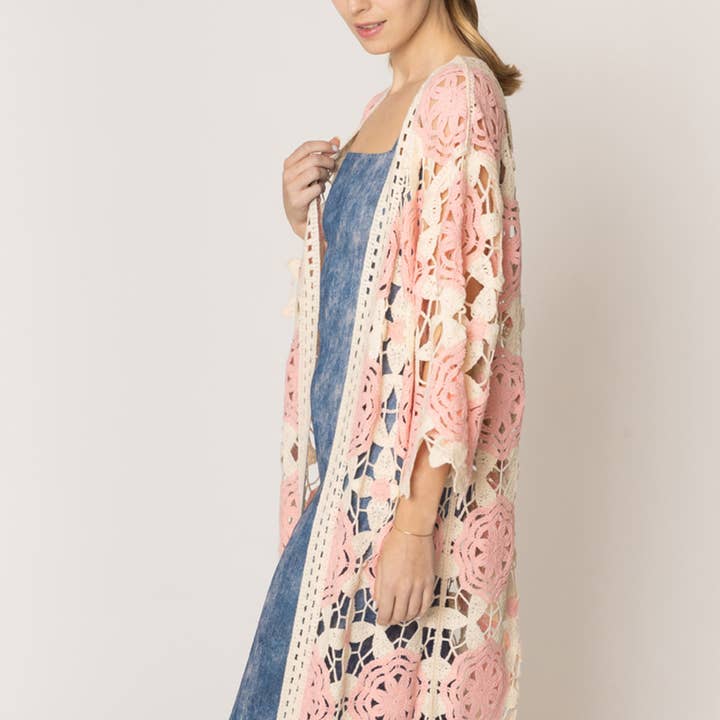 Fashion City - Wholesale Cardigan - Women's - Women Flower Pattern Crochet Cardigan1