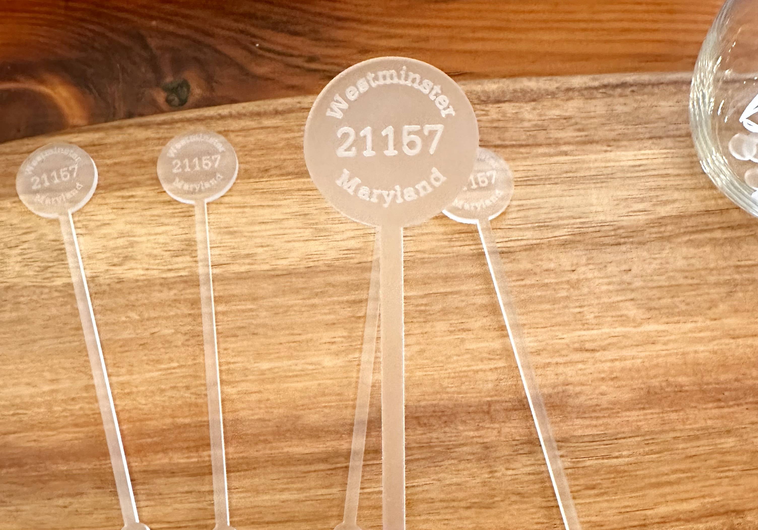B4homemade, LLC - Wholesale Drink Stirrer - Swizzle Sticks - Customized City, State & Zip Code