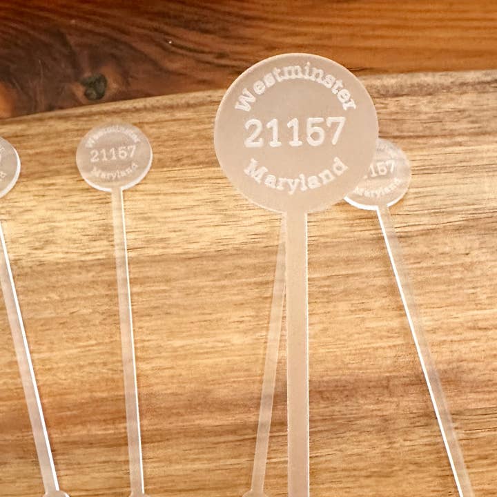 B4homemade, LLC - Wholesale Drink Stirrer - Swizzle Sticks - Customized City, State & Zip Code0