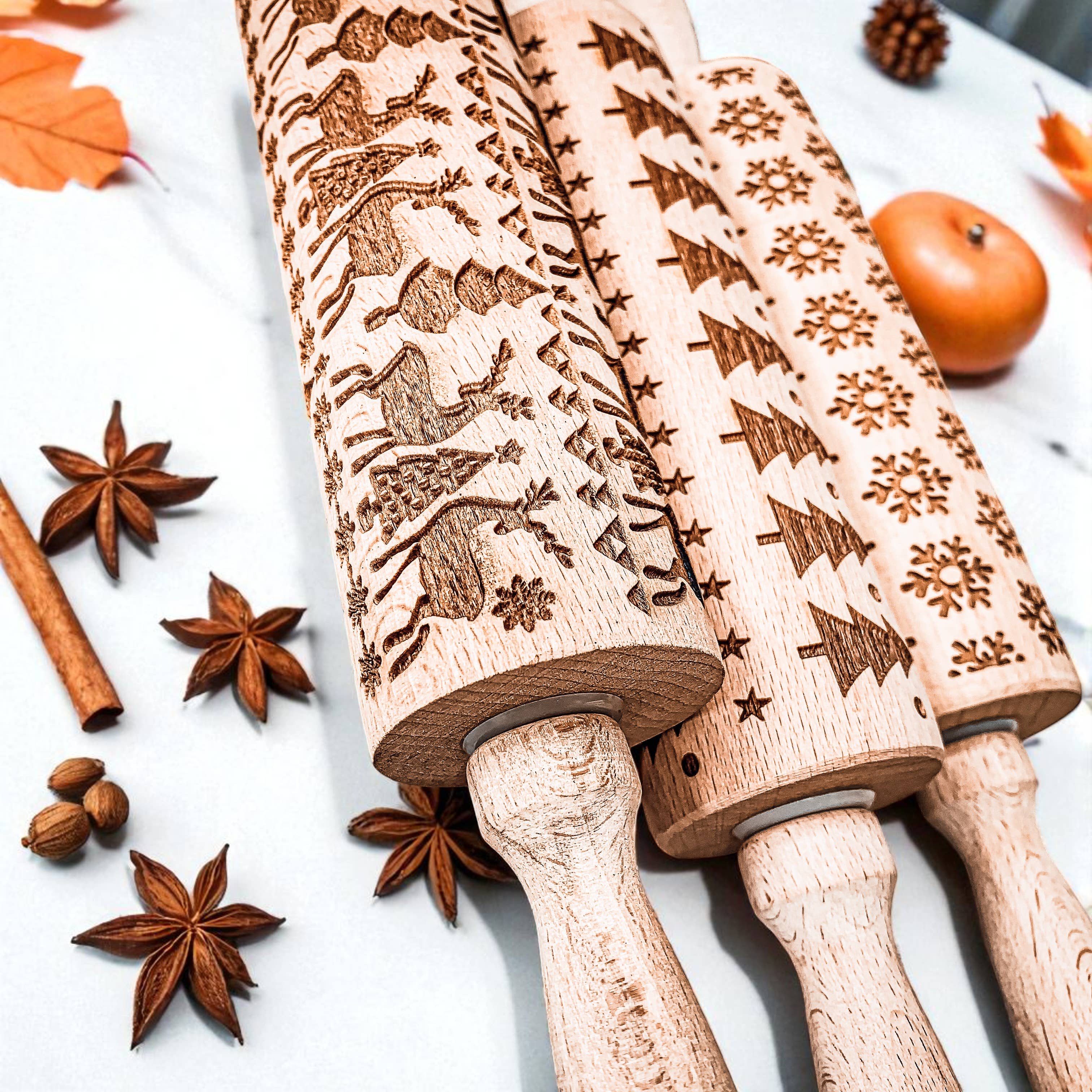 Gia Roma - Wholesale Rolling Pin - Christmas Cookie Cutter Baking Gift Set Wooden Rolling Pins 35