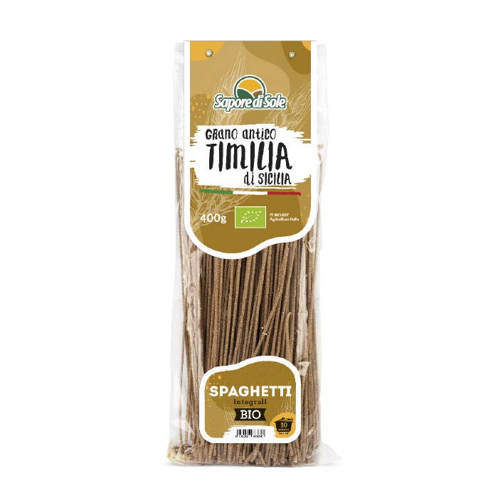 Timilia whole wheat spaghetti with ancient wheat for wholesale by Sapore di Sole