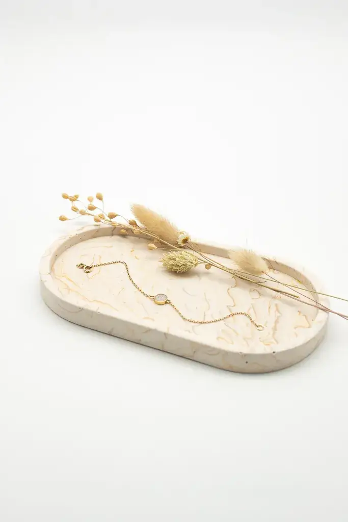 Favou – Großhandel Deko-Tablett – Ovales Tablett im Marmor- und Sandstein-Look0