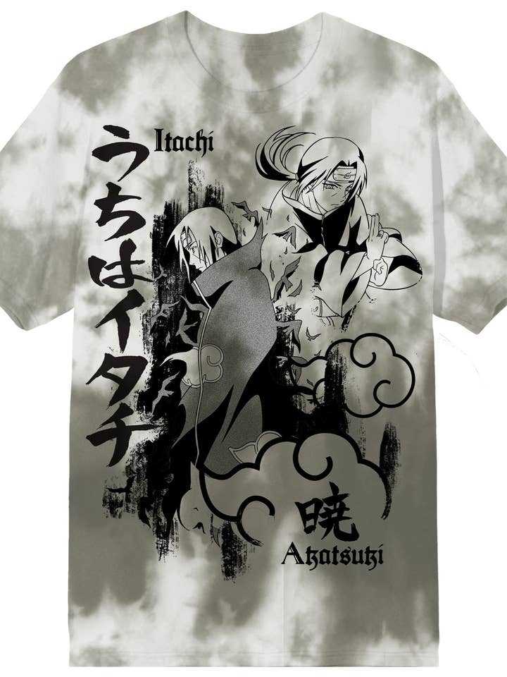 Bioworld Merchandising - Wholesale T-Shirt (Graphic) - Unisex - Naruto Oversize Itachi Adult Gray Wash Short Sleeve Tee