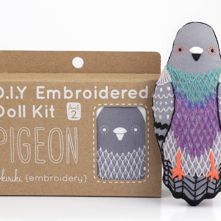 Kiriki Press - Wholesale Embroidery/Cross Stitch Supplies - Pigeon - Embroidery Kit1