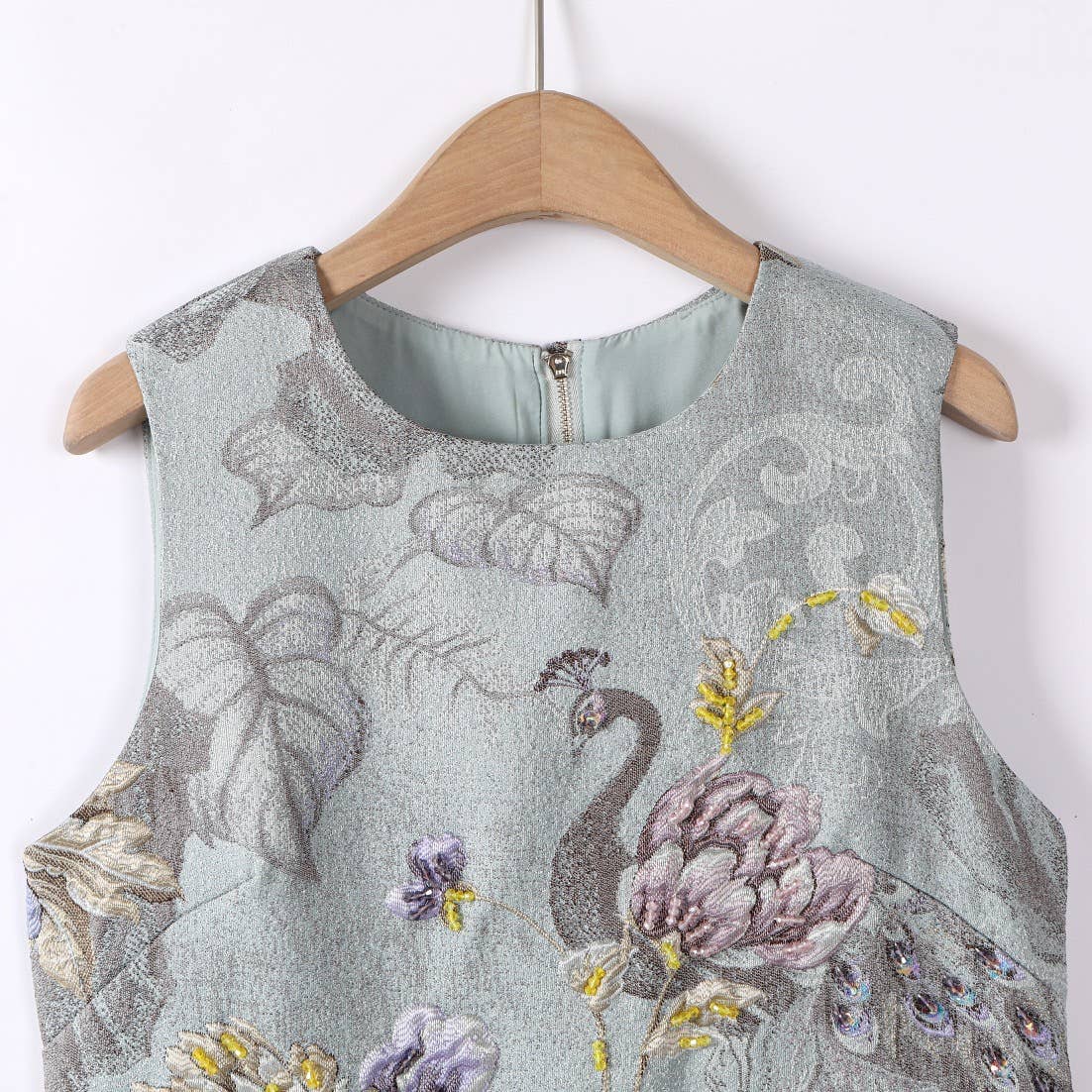 Productseeker - Wholesale Dress - Women's - DR940Y Summer Round Neck Hand-Beaded Floral Vest Dress10