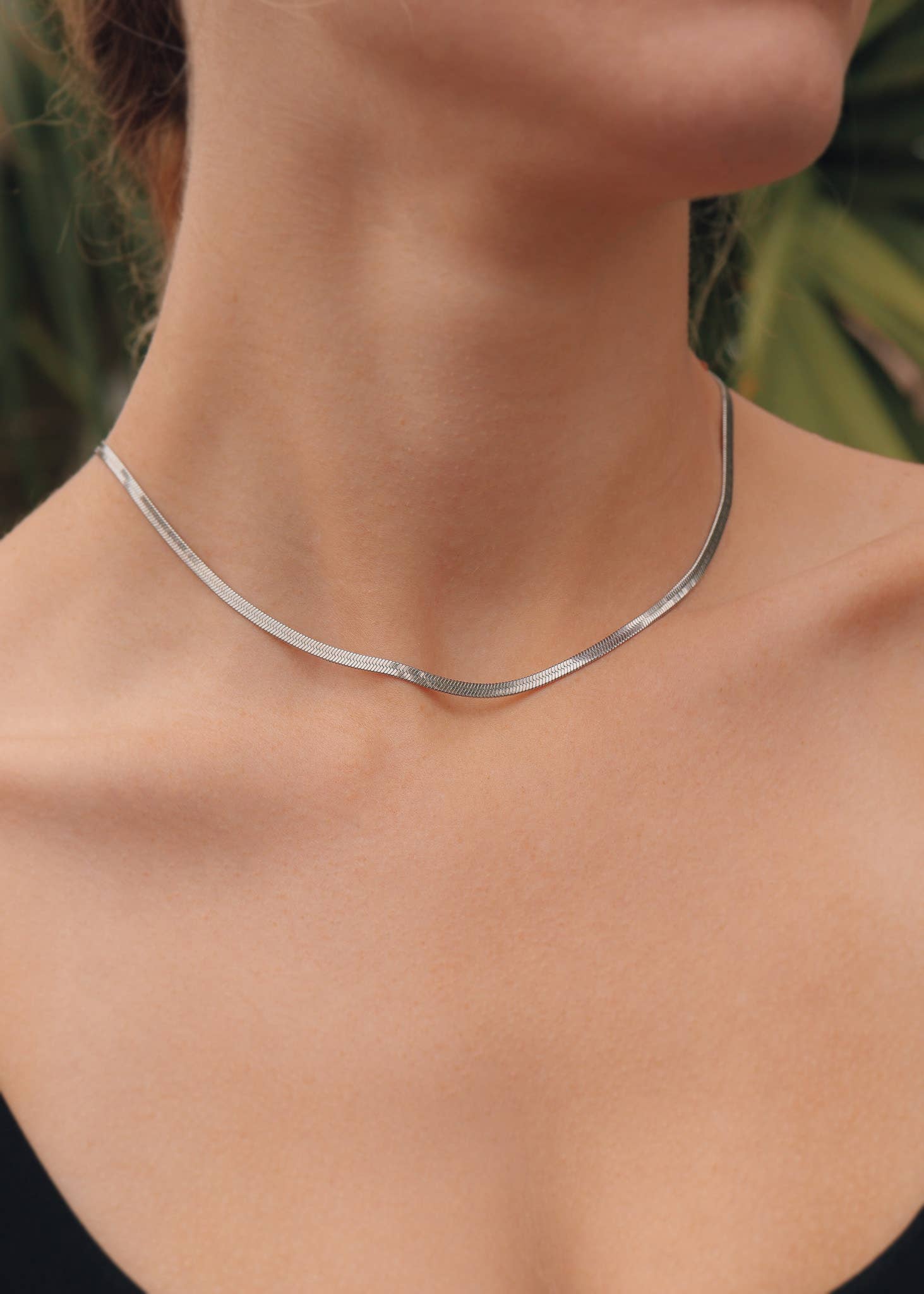 WJW - Wholesale Link & Chain Necklace - Stainless Steel Herringbone Chain Necklace2