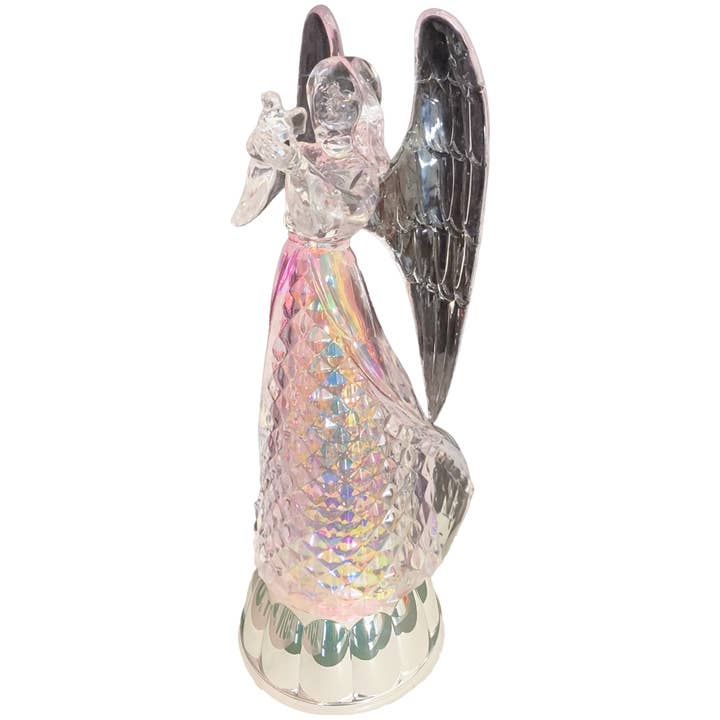 12.8" LED Acrylic Angel with Dove for wholesale by Santa’s Workshop Inc.
