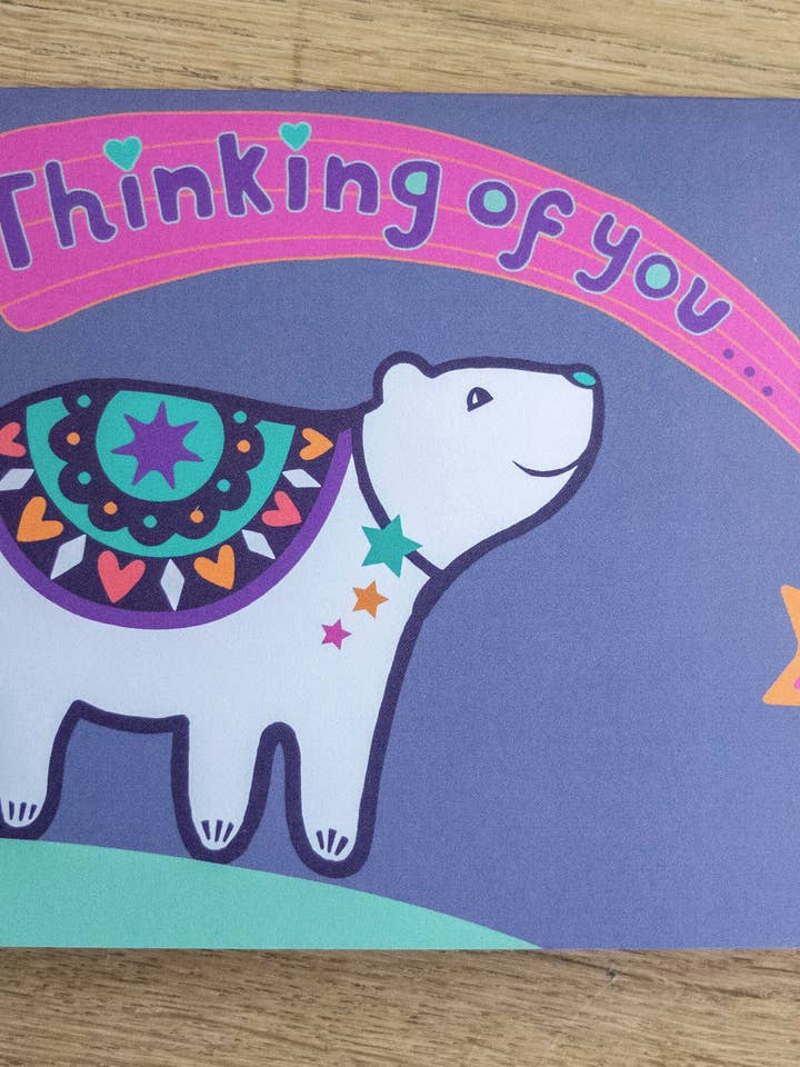 Carte « Je pense à toi » de l'ours polaire pour la vente par Lunar Apple