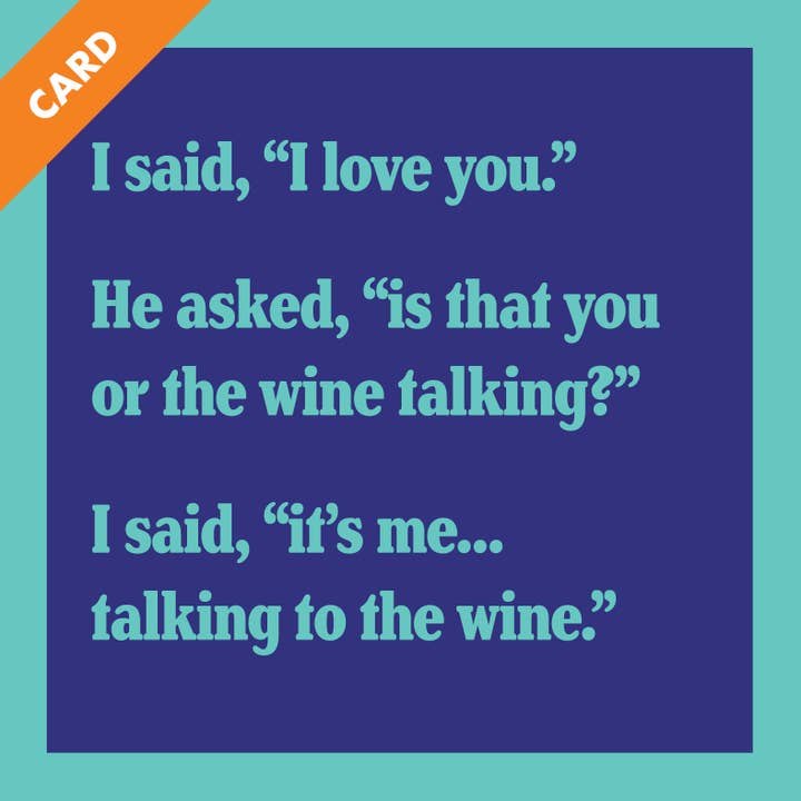 CARD Talking To Wine | Funny Gift | Kitsch Greeting Cards for wholesale by Drinks on Me