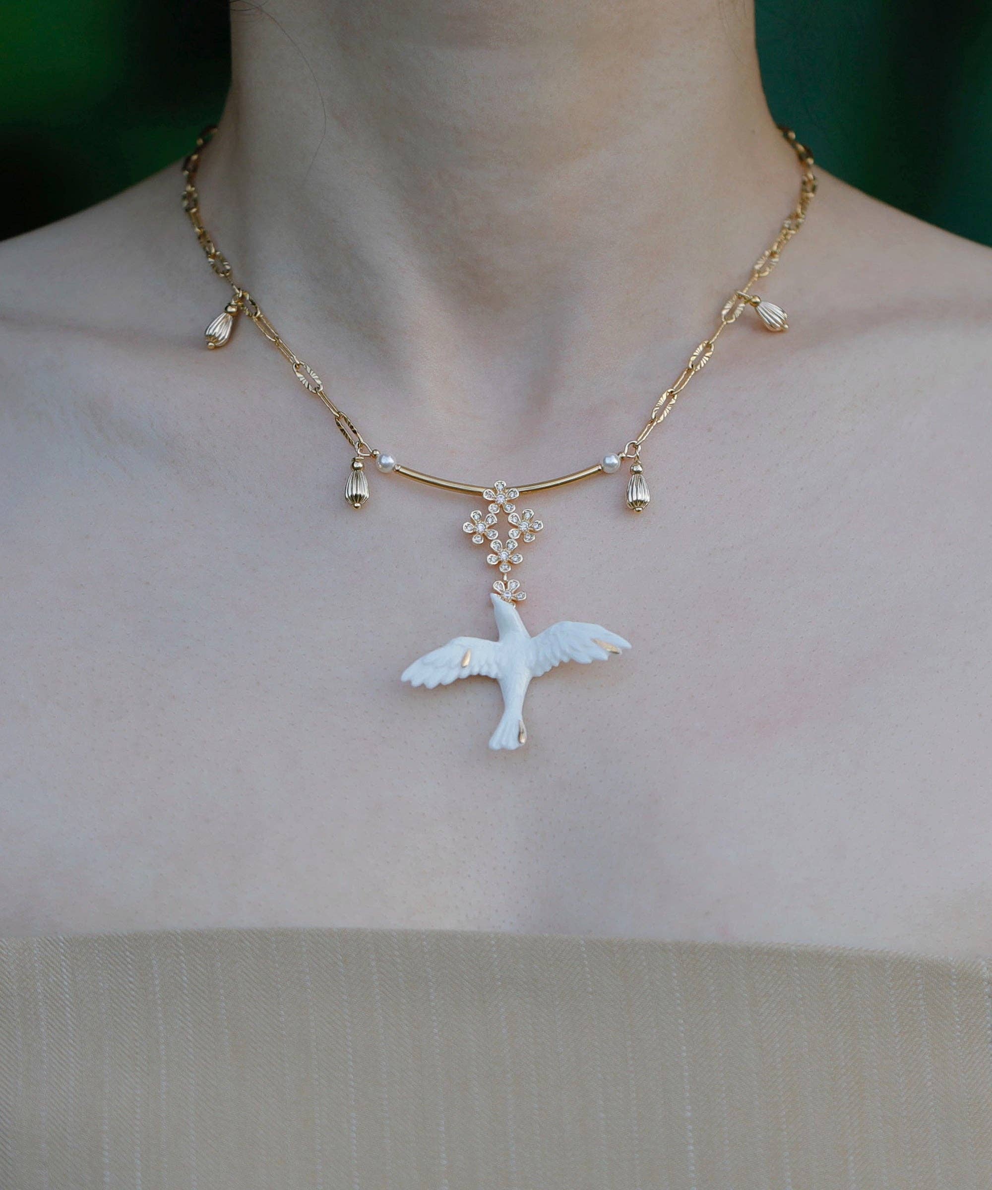 Vermilion Collection - Wholesale Pendant/Charm Necklace - YIHE Ceramic Necklace "Flight of Grace"5