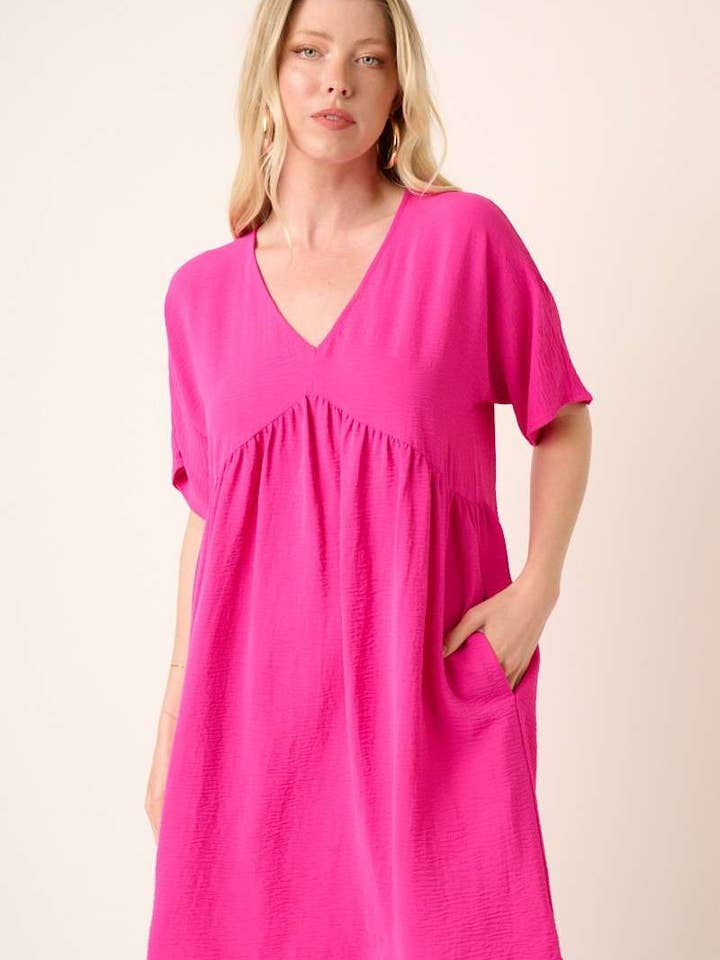 H42498-AIR-FLOW DOLMANÆRMET BABYDOLL KJOLE for engroshandel hos mittoshop