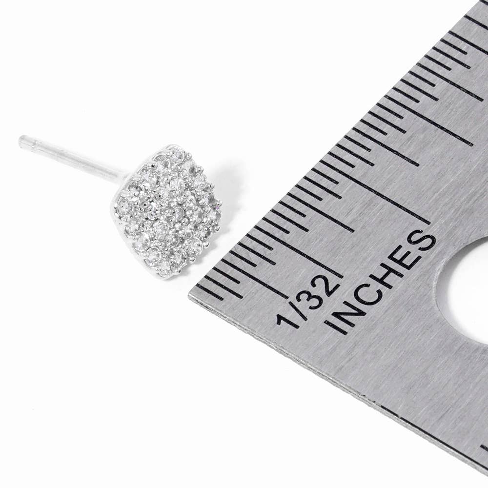 Sensibling Corp. – Brincos de pino por atacado – Brincos de Tacha Quadrados com Pedra CZ Pavimentada e Banhados a Ouro6