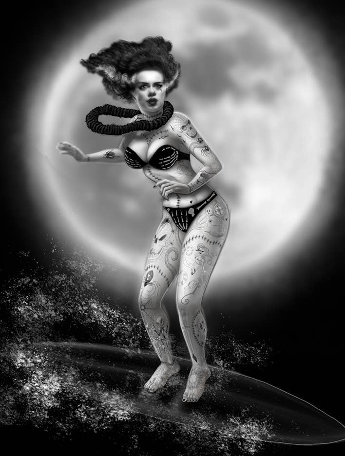 Schwarz Aloha Bride Damen T-Shirt mit lockerem Ausschnitt für den Großhandel auf Faire3