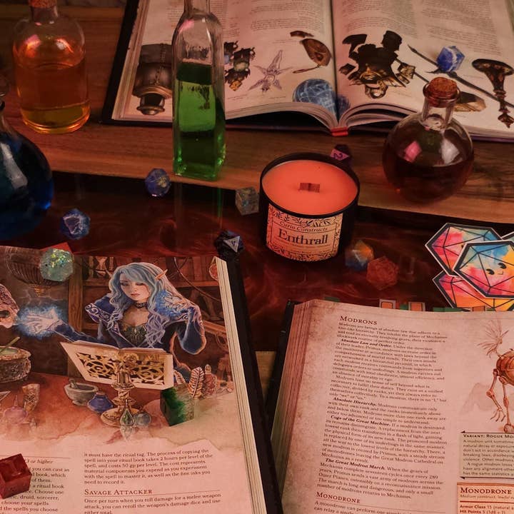 Curio Constructs - Wholesale Jar/Filled Candle - Enthrall | Fantasy Soy Wax Wood Wick Candle1