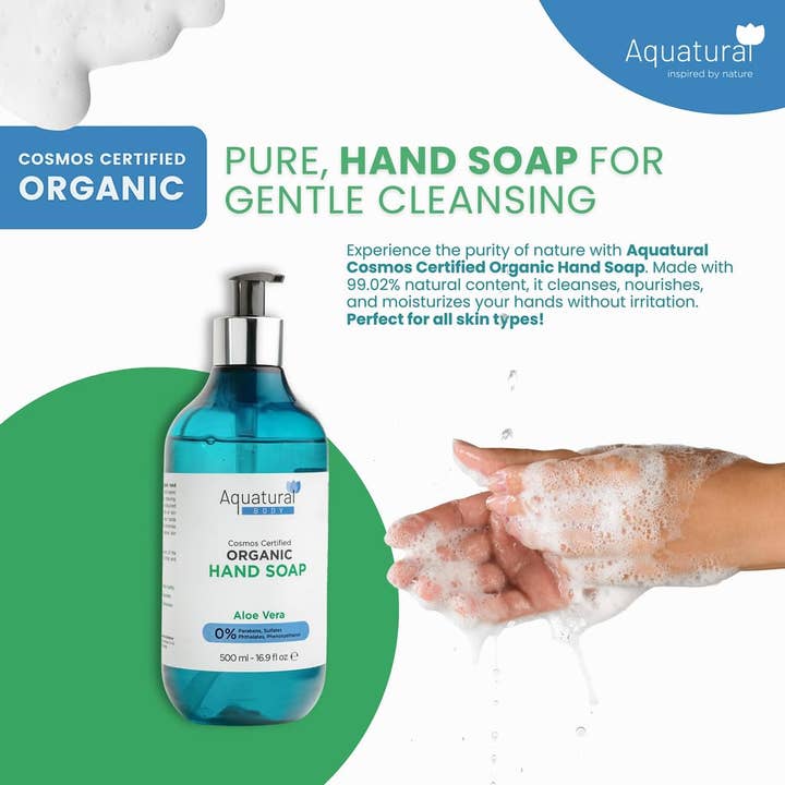 Aquatural Organic Hand Soap With Aloe Vera for wholesale by Turgiene