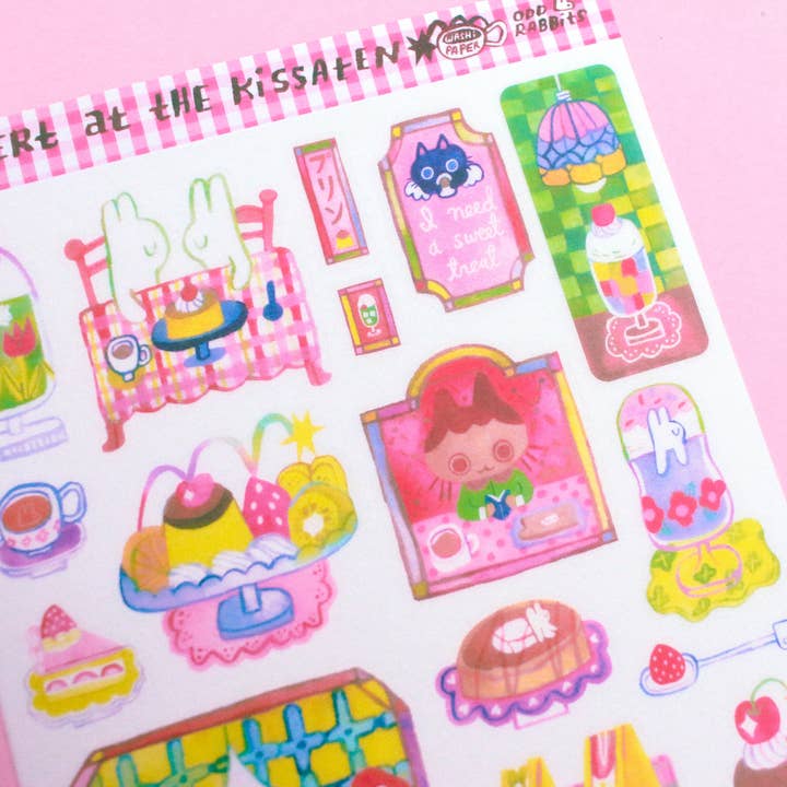 Odd Rabbits - Wholesale Sticker - 'Dessert at the Kissaten' A6 Washi Sticker Sheet2
