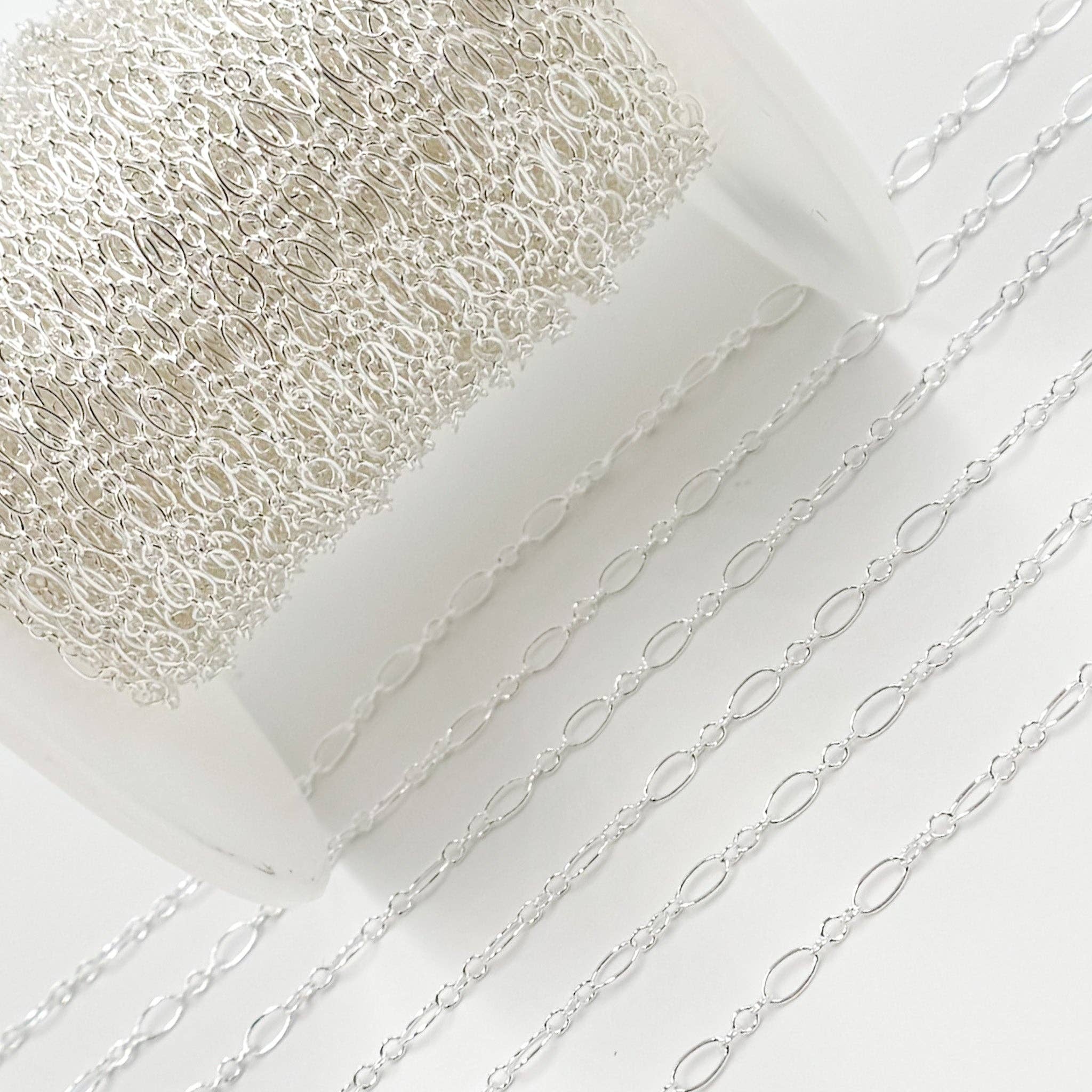 Jewels & Chains - Wholesale Link & Chain Necklace - 716-801SS. Sterling Silver Oval Long and Short Links Chain3