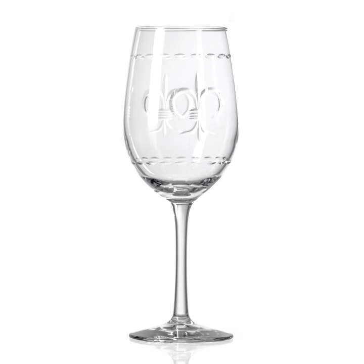Fleur De Lis White Wine Glass 12oz for wholesale by Rolf Glass
