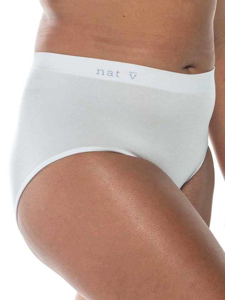 Nat'v Basics - Venta al por mayor Ropa interior - Mujer - Set de 4 calzoncillos clásicos de Tones: blanco, hueso, haya y bronce