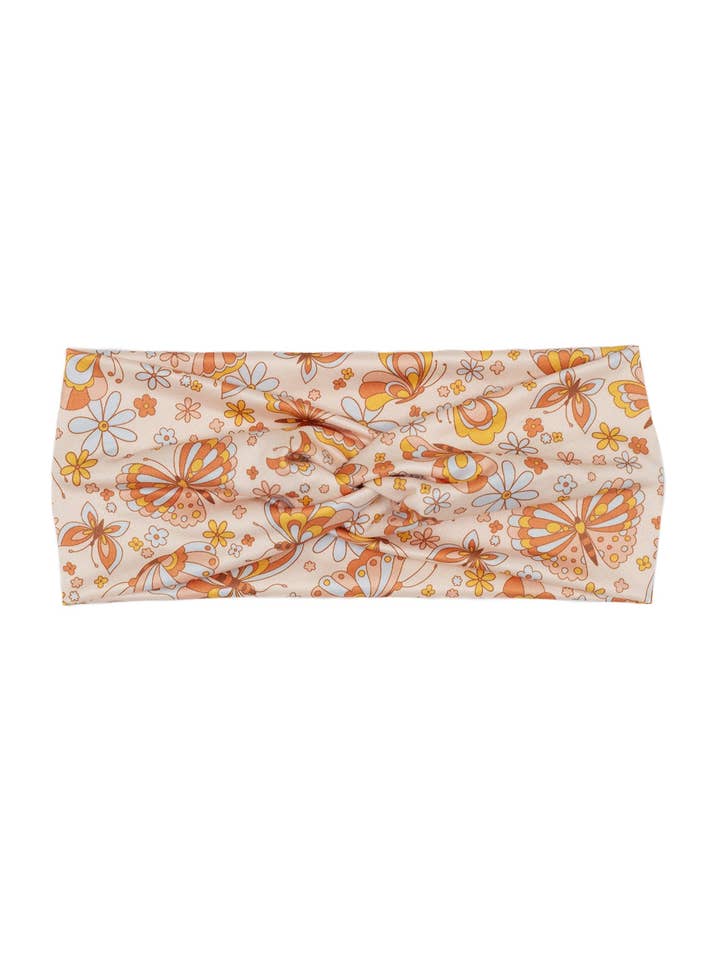 Bandeau à turban torsadé en forme de papillon et de fleurs pour la vente par TesMade Creations