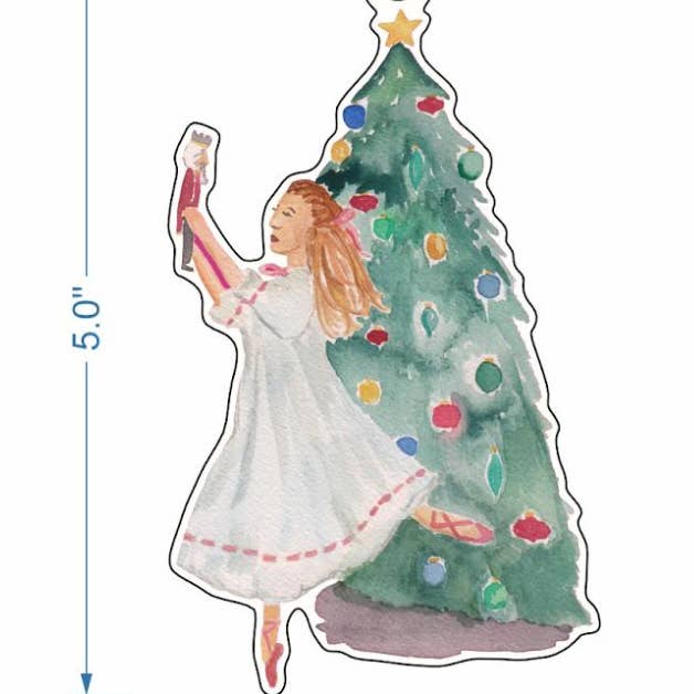 MALWEST design – wholesale Ornament – Clara with Nutcracker Watercolor Acrylic Ornament 1