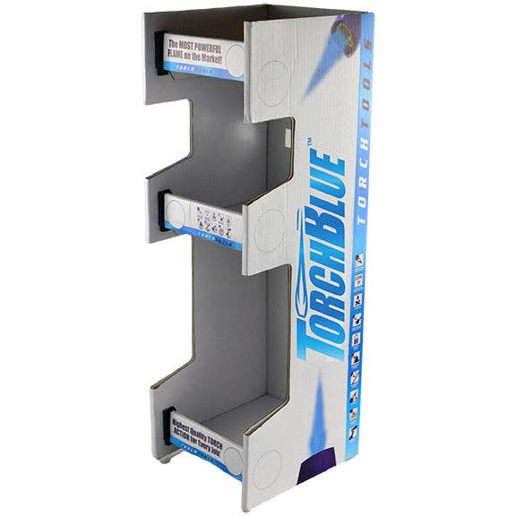 Novelty Brands - Wholesale Retailer Display - Home & Living - Torch Blue Assorted Torch Lighter 3 Tier Countertop Display 12