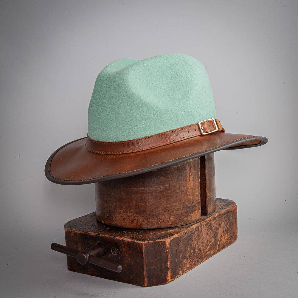 American Hat Makers - Vente Chapeau en feutre – unisexe - Chapeau Fedora extérieur en feutre de laine et cuir - Style Summit3