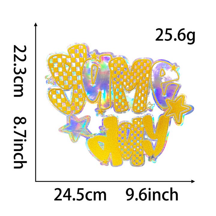 Rosie Posie Patches - Wholesale Patch - Game Day Checkered Holographic Iron On Patch4