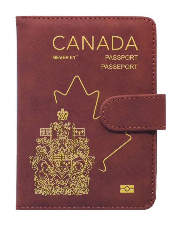 Passhållare med magnetspänne med logotyp Never 51-Brun färg för wholesale av Alantino