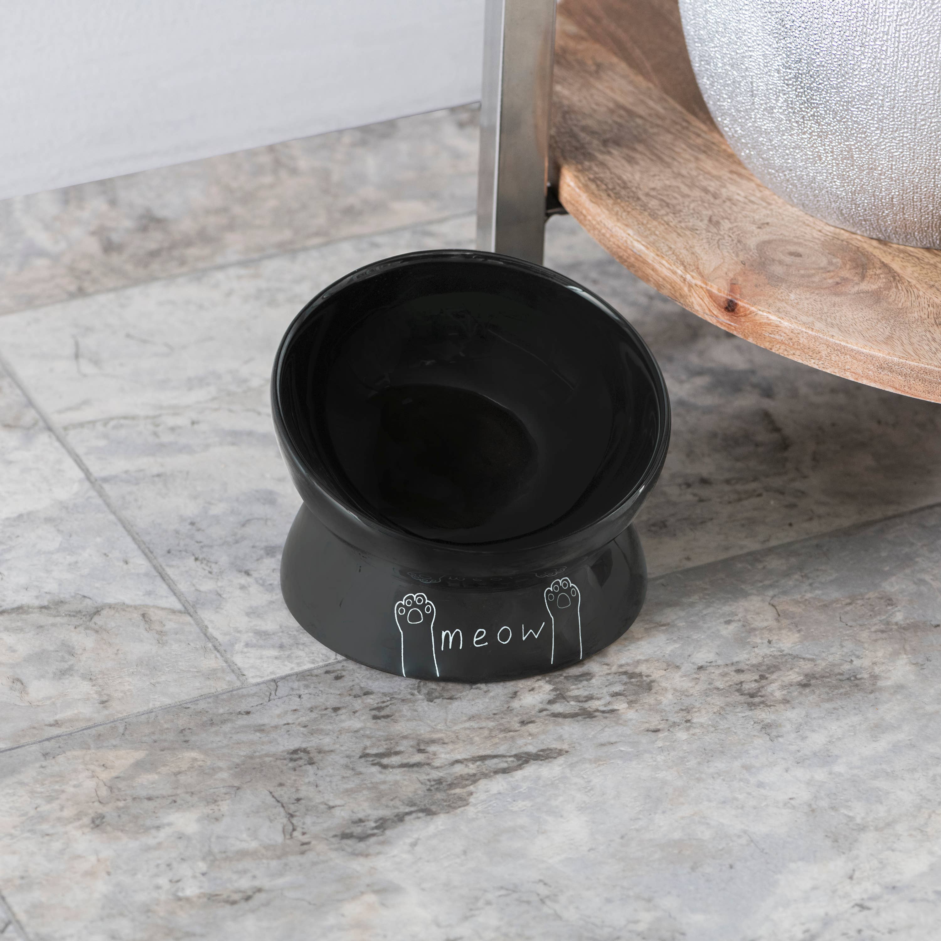 Park Life Designs - Wholesale Pet Elevated Bowl - Cat/Dog - Meow Elevated Ceramic Cat Dish - Ideal For Food Or Water2