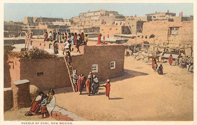 Found Image Press - Venta al por mayor Tarjeta postal - Tarjeta postal NM-158 Pueblo Zuni, Nuevo México0