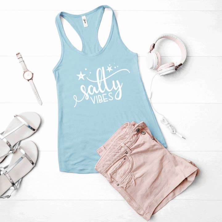 Salty Vibes Tank for wholesale by Sincere Sentiments LLC