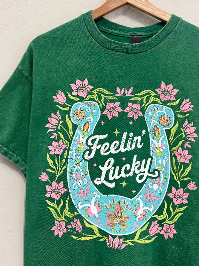 Feelin' Lucky Hestesko T-shirt for engroshandel hos Sweet Claire
