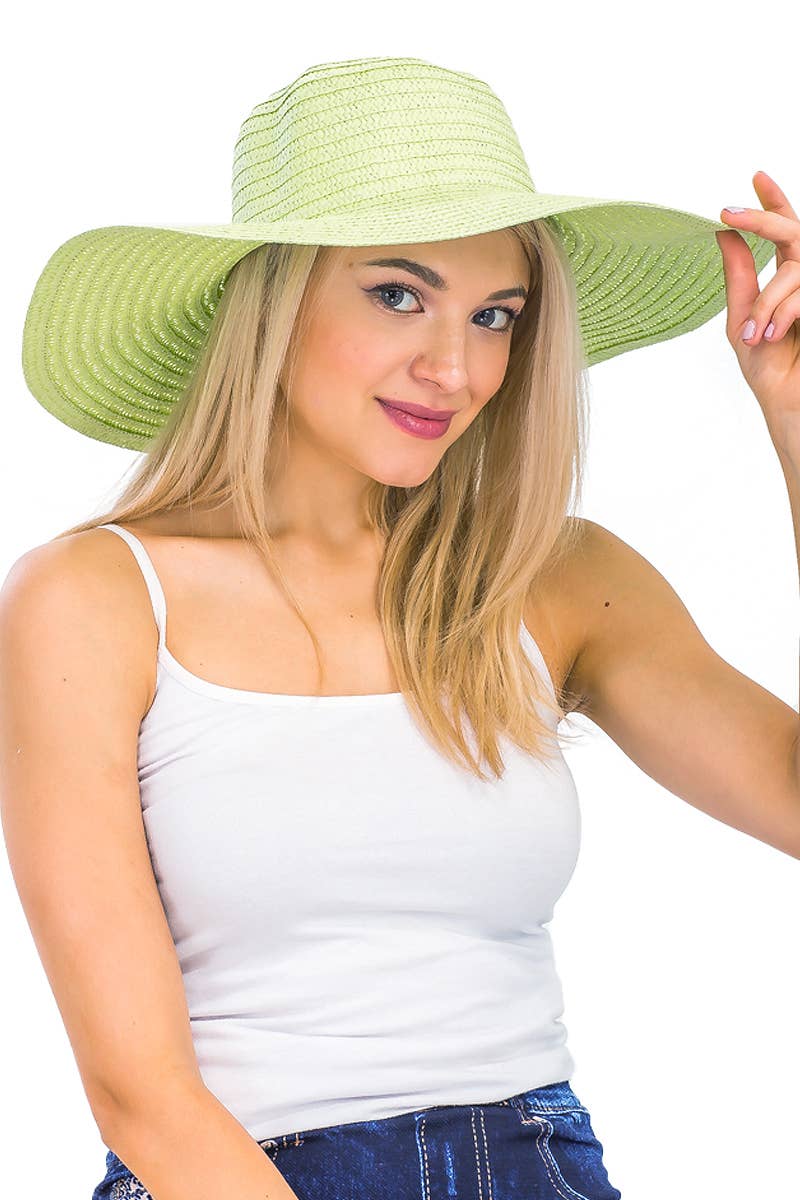 Cap Zone - Wholesale Straw Hat - Women's - Thin Light-Weight Floppy Straw Beach Sun Hat20