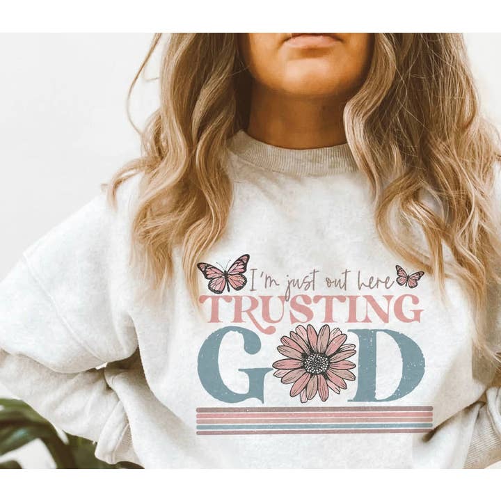 Trusting God on White T Shirt for wholesale by Cypress Slough Outfitters
