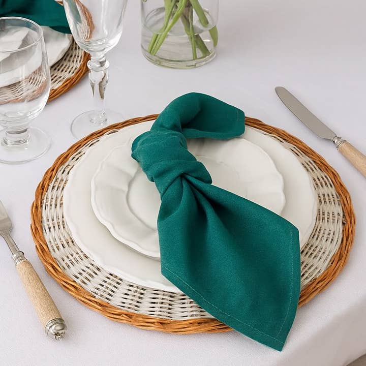 Jasper Green Pure Linen 20" Dinner Napkin for wholesale by Fennco Styles