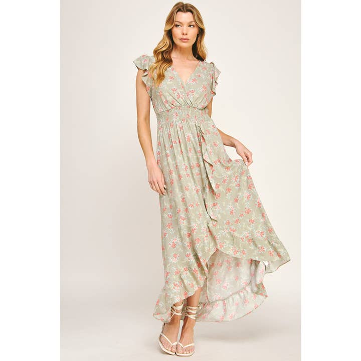 ETHEREAL FLOW MAXI DRESS W/ RUFFLE DETAIL for wholesale by Winslow Collection
