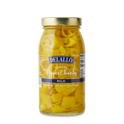 Mild Banana Pepper Chunks (25.5 oz.) for wholesale by Delallo
