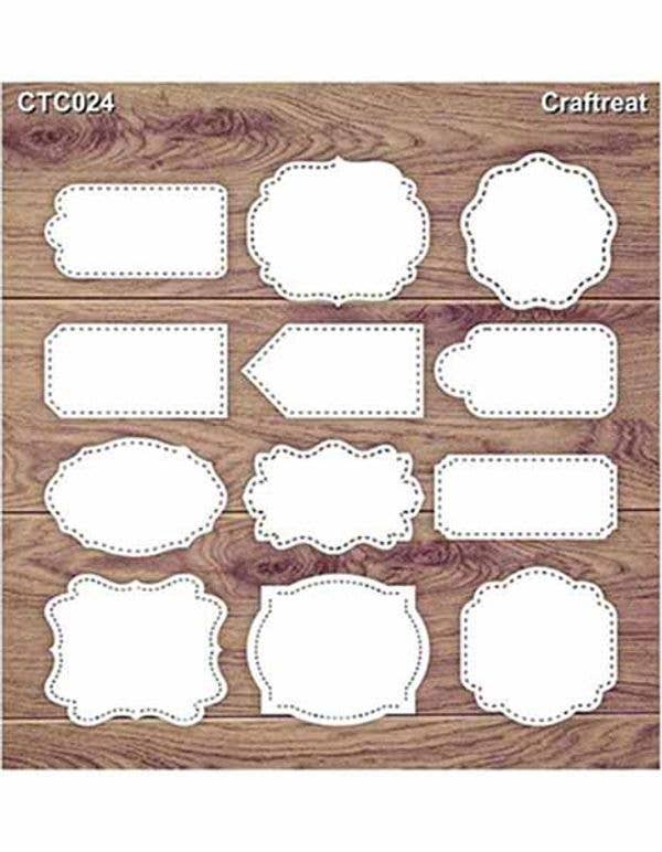 CrafTreat - Wholesale Craft Supplies - CrafTreat Mini Tags Laser Cut Chipboard 5.5x60