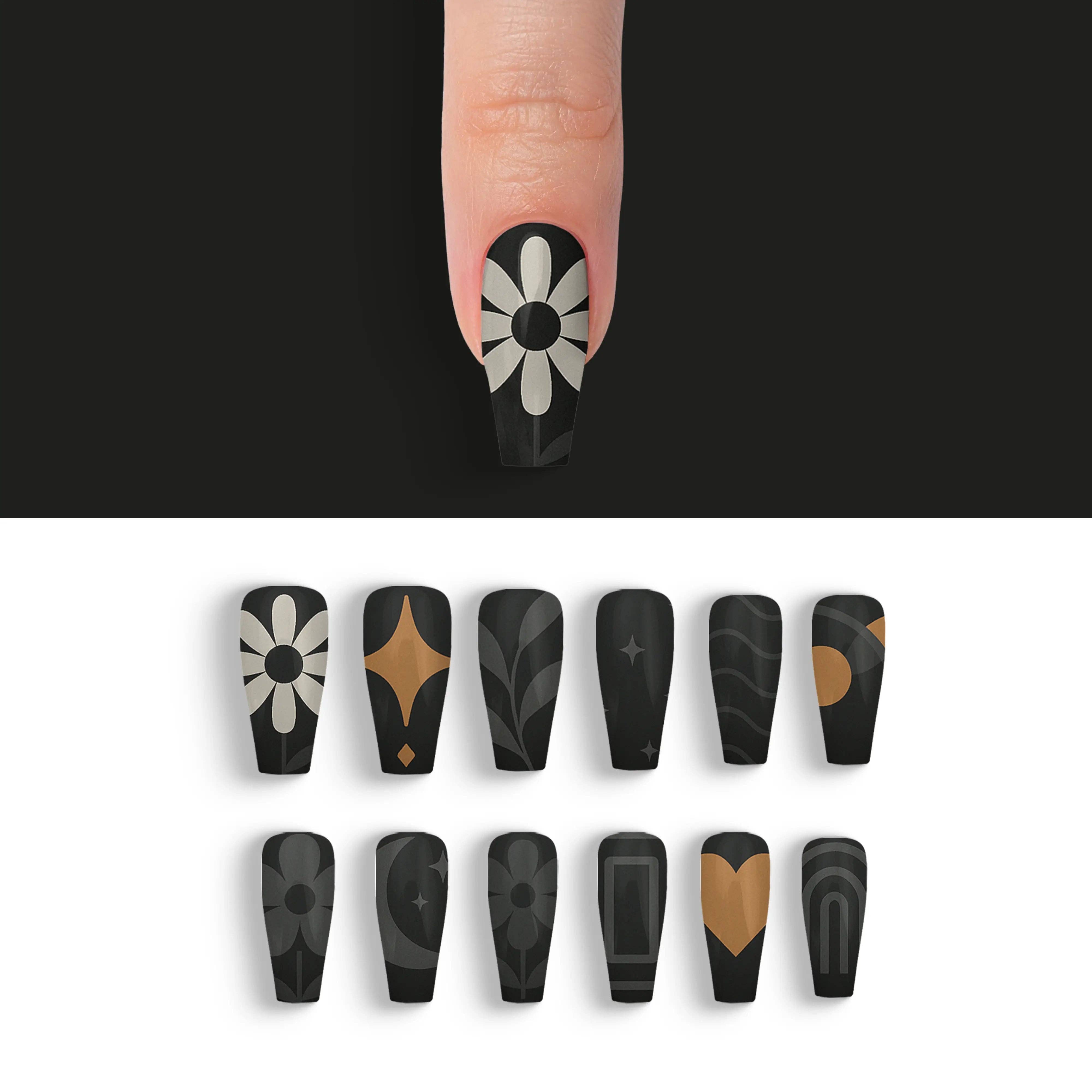 FYNE BODY - Wholesale Press-on/fake nails - Midnight Sunbeam Black Summer Press-On Nails30
