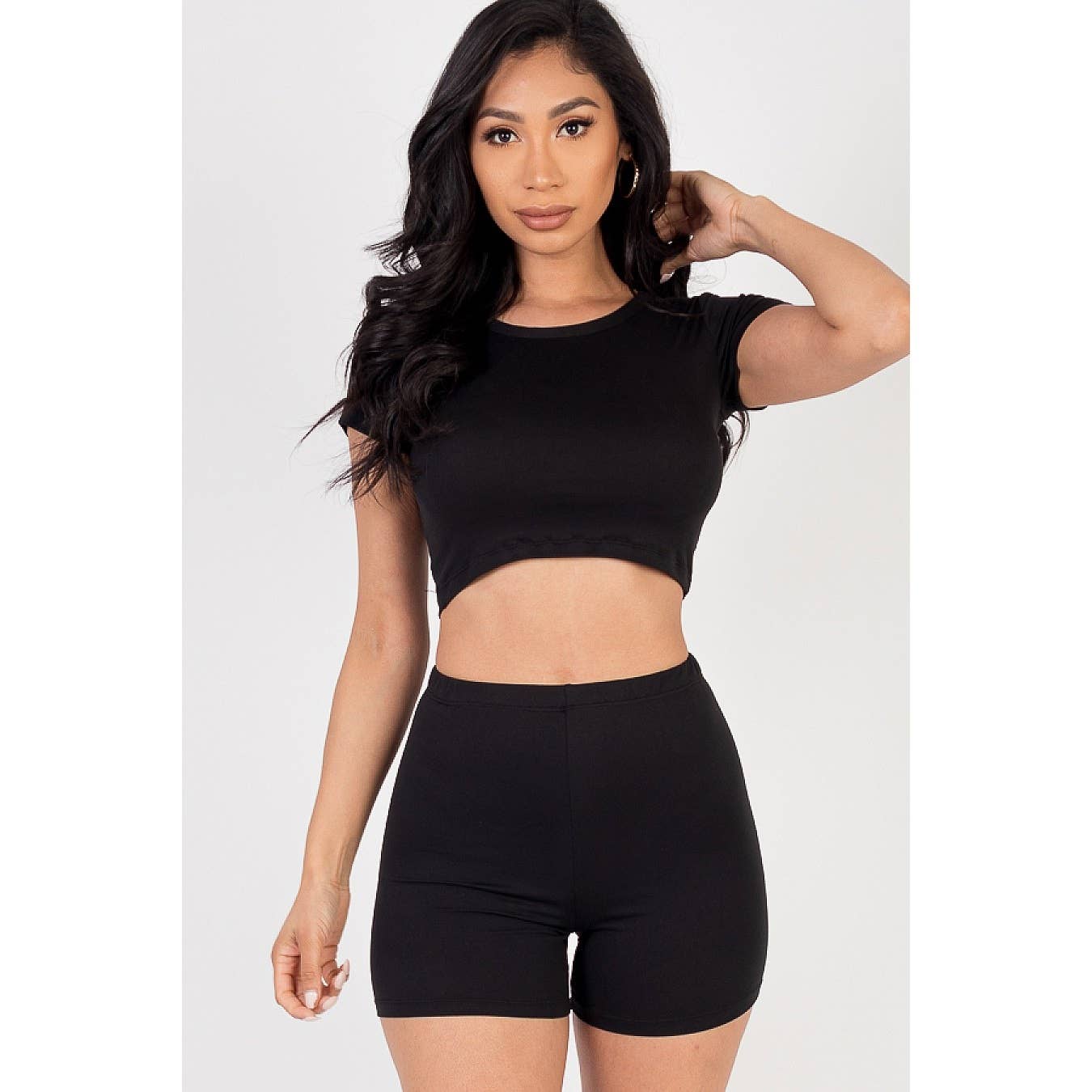 Timeless - Wholesale Lounge Set - Women's - Short Sleeve Crop Top and Shorts Set14