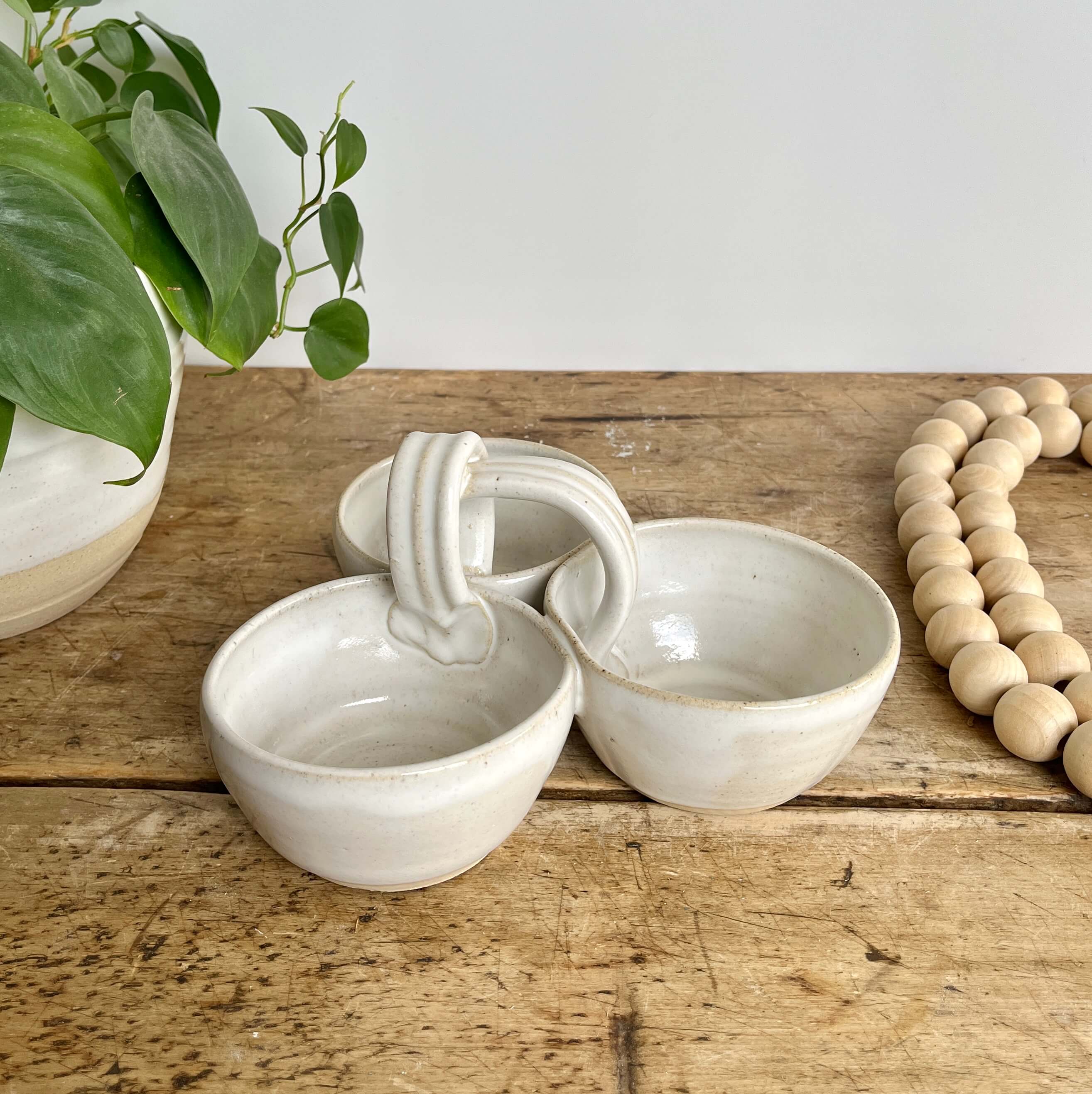 Coastal Clay Co. - Wholesale Platter - Triple Dip Platter Summer Party Platter Ceramic Dip Tray18