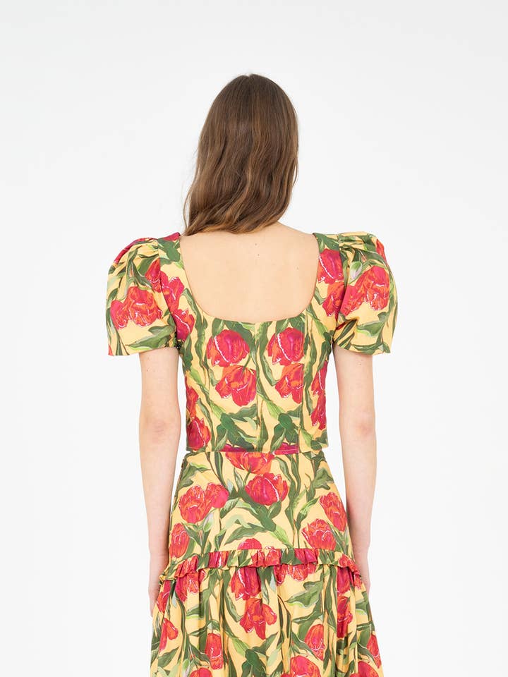 CARMEN SAYS – wholesale Blus - Dam – Zafira Gul Blommig Topp