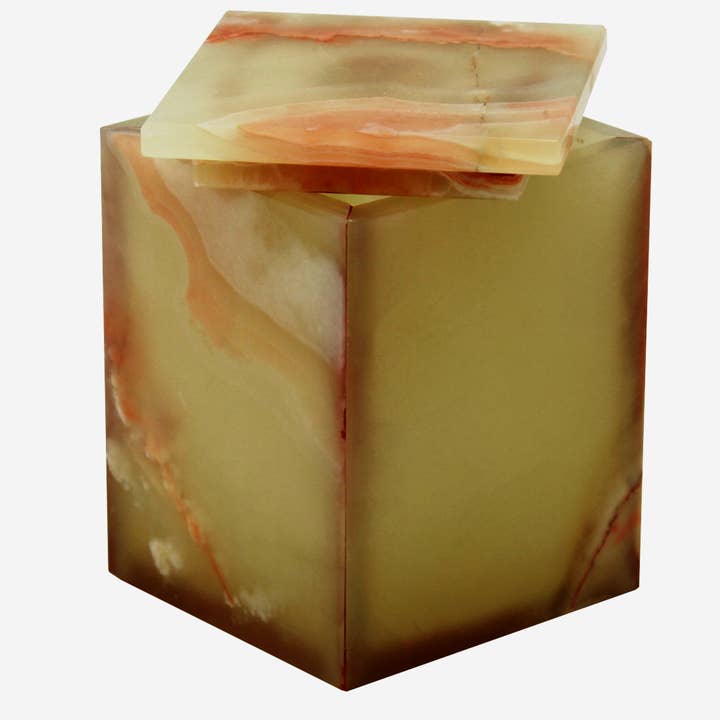 Cuadrado con acabado pulido de ónix verde en espiral de la colección Myrtus para venta al por mayor de Marble Crafter