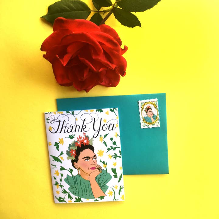 Frida Thank You Card for wholesale by LA PAPER LOVER