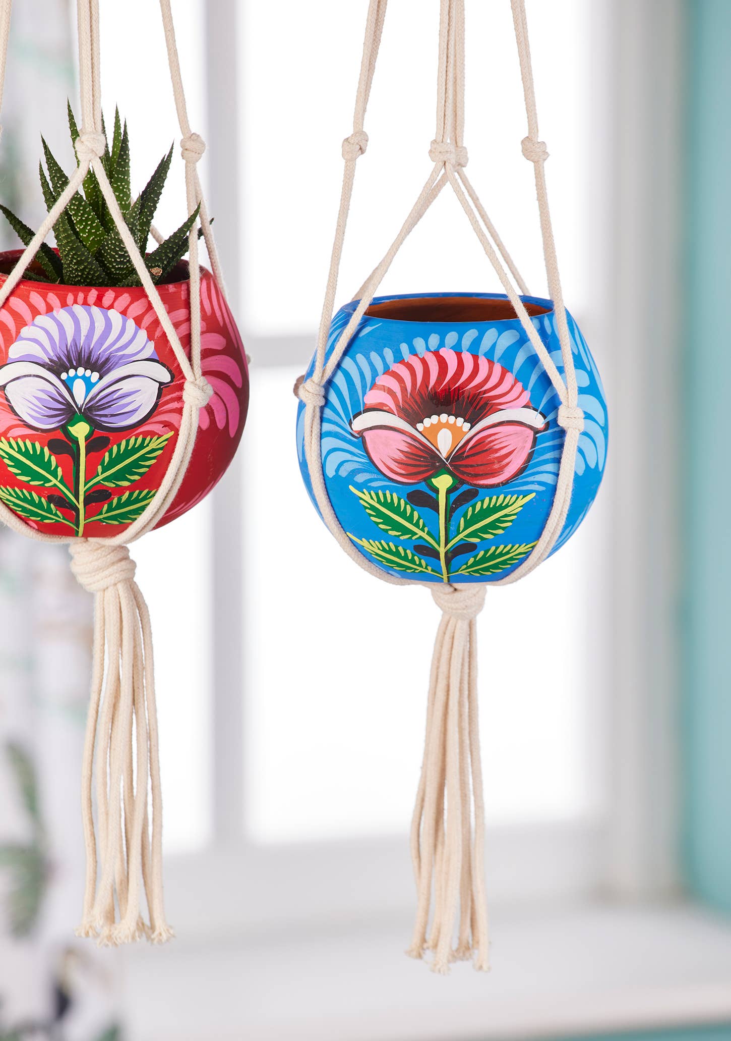 Namaste - Wholesale Hanging Planter - Shapla Handpainted Hanging Planter2