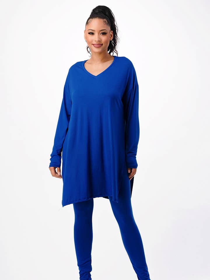 ENSEMBLE HAUT ET LEGGINGS À COL EN V pour la vente par SJL Apparel